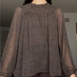 LOFT Black and Tan Women's Blouse